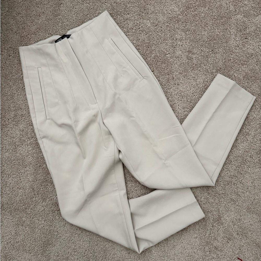ZARA Cream high waisted Dress Pants